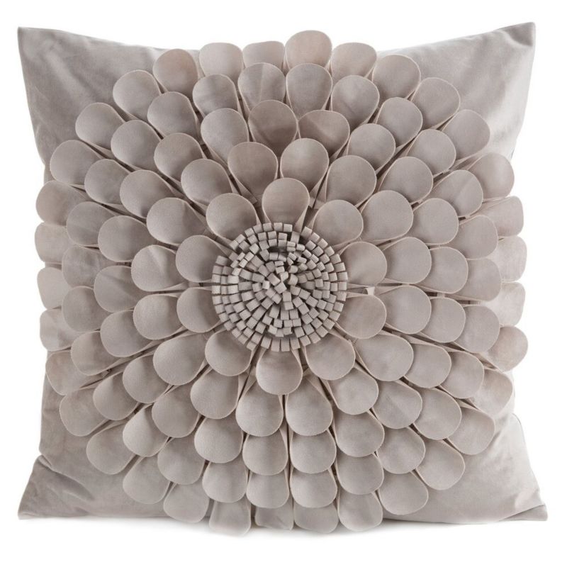 Poszewka Dekoracyjna Flores Eurofirany Beżowa Kwiat 3D 45X45 Cm 1 Szt.