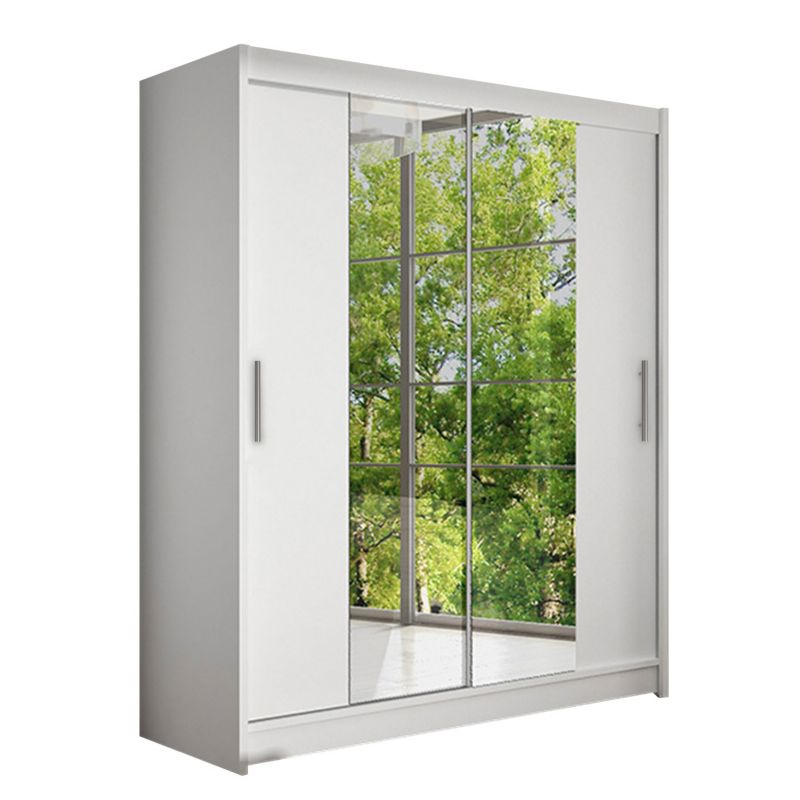 Szafa MIRJAN 24 z drzwiami przesuwnymi Presto II biały/lustro 1 szt.