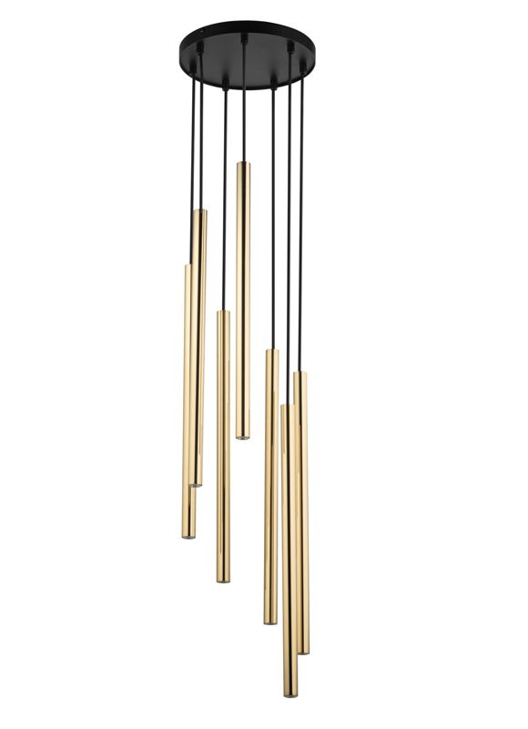 Lampa wisząca Sigma Lighting Sopel Lux 6548 czarno-złota dekoracyjna 7xG9 x 1 szt.