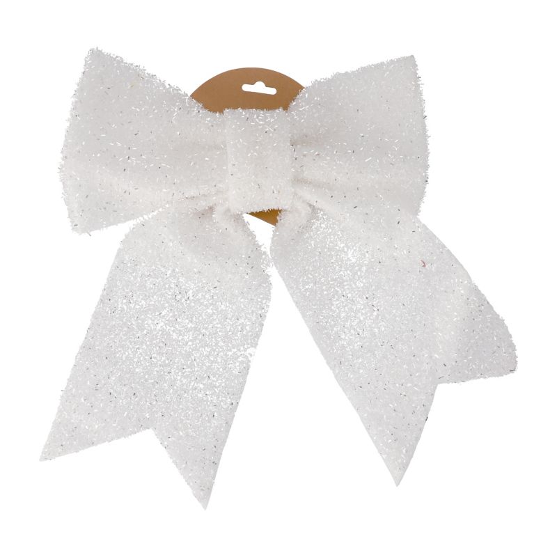 Kokarda dekoracyjna 30 x 34 cm biała