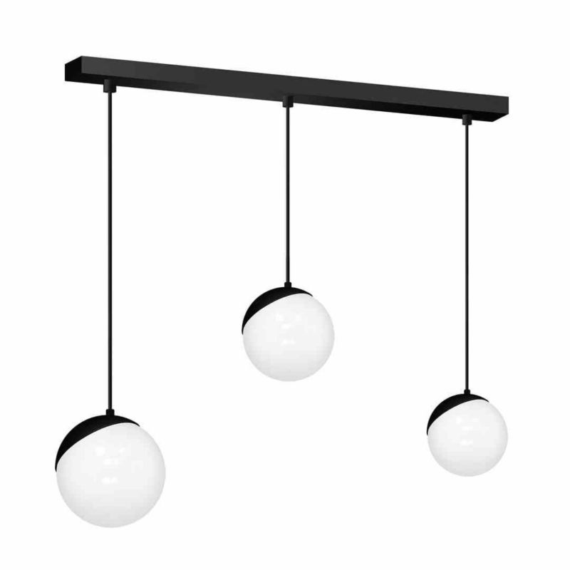 Lampa sufitowa wisząca Milagro Sfera 2378 czarno-biała szerokość 65 cm 3xE14 x 40W 1 szt.