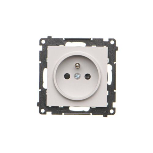Gniazdo wtyczkowe pojedyncze z uziemieniem i przesłonami Simon 55 jasnoszary mat TGZ1CZ.01/114 1szt.