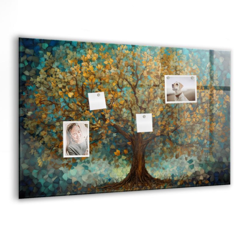 Foto tablica magnetyczna Wallfluent 90x60 cm Drzewo mozaikowe 1 szt.