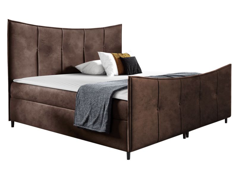 Łóżko kontynentalne MIRJAN 24 Bergamo Lux 160x200 palona kawa 1 szt.