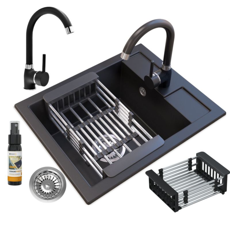 Zlewozmywak Granitowy Granitan Best z Baterią i Syfonem 1kpl.