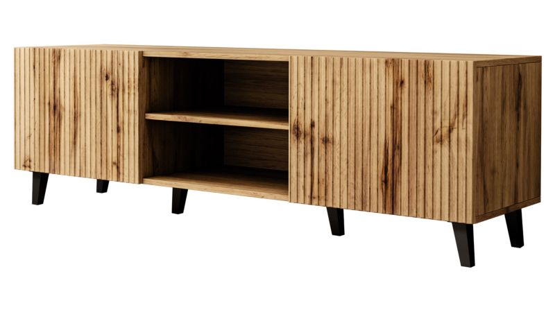 Szafka RTV MIRJAN 24 Vamos 150 dąb wotan/czarny 1 szt.