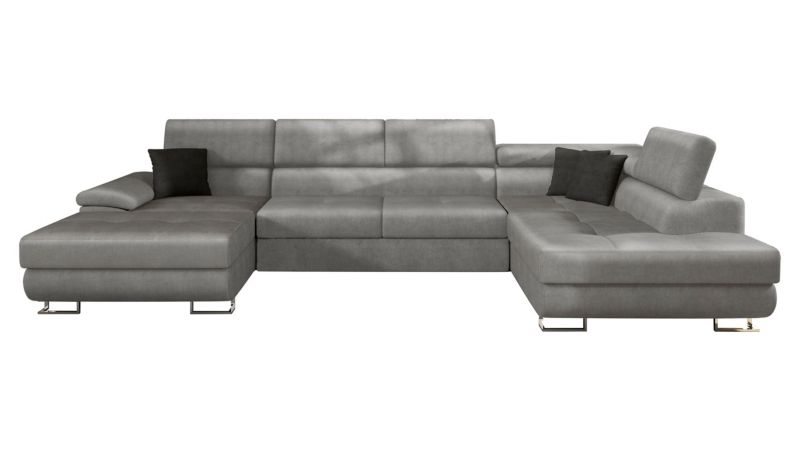 Narożnik z funkcją spania MIRJAN 24 Cotere Bis prawy platynowy szary/czarny 1 szt.