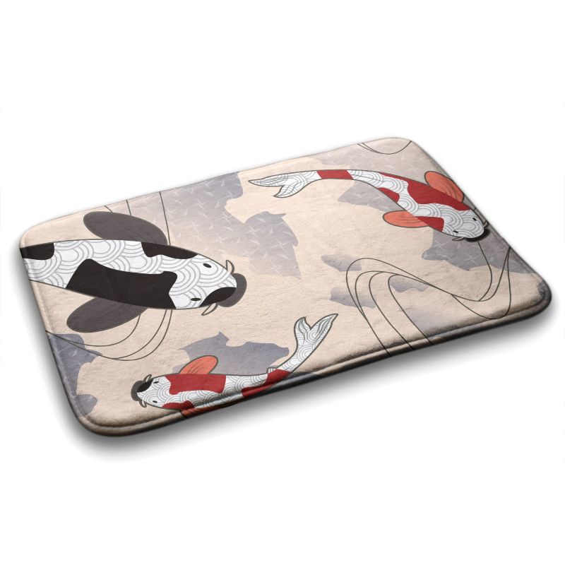 Dywanik łazienkowy Tulup 75x45cm Rybki Koi Mikrofibra Antypoślizgowy 1 szt.