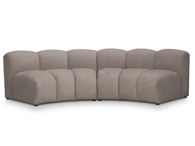 Modułowy narożnik uniwersalny LaMiaSofa NAPOLI z tkaniny szenilowej 295x120 cm beżowy 1 szt.