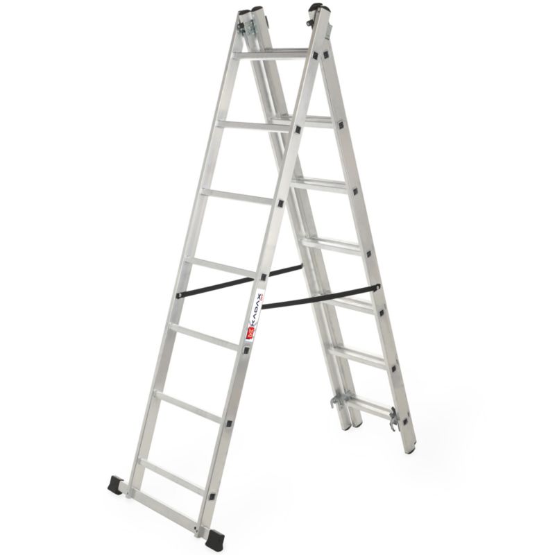 Drabina KADAX Aluminiowa Wielofunkcyjna 3x7 mocna 150kg Hak Produkt Polski 1szt.