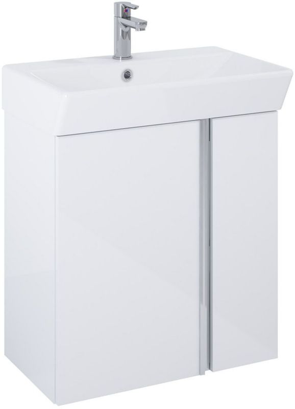 Szafka łazienkowa z umywalką Elita Skye zestaw 60,5 cm biała wysoki połysk Soft-Close 1 szt.
