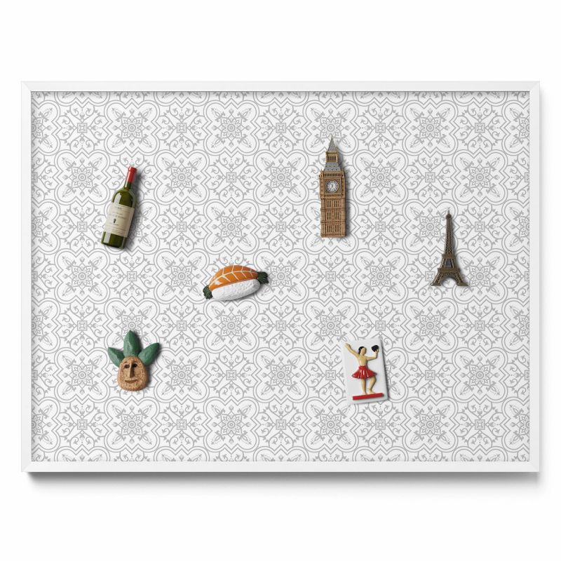 Tablica na magnesy z podróży Tulup 80x60 cm Regulrny wzór ornamentów w białej ramie 1 szt.