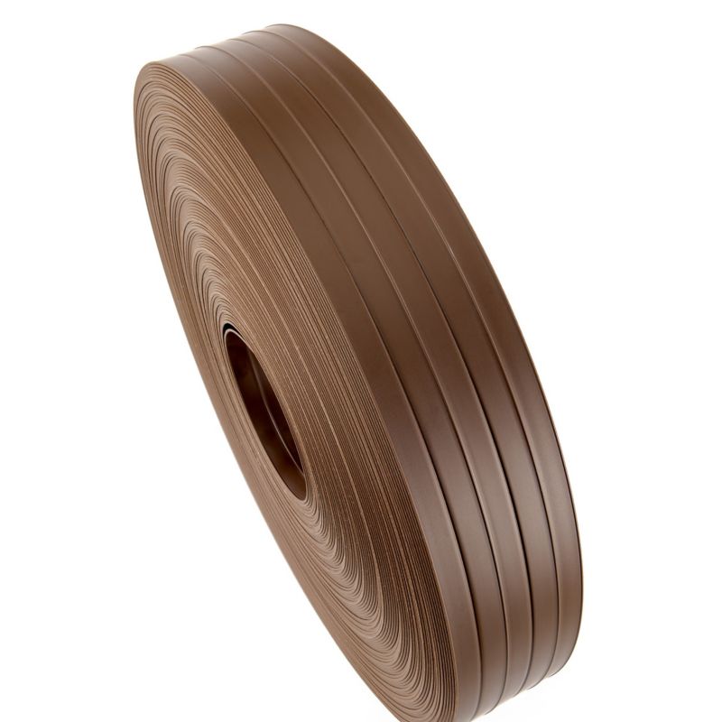 Taśma ogrodzeniowa PCV 19cm, listwa do przetłoczeń ogrodzeń panelowych premium, 900 g/m2, brąz, 50m