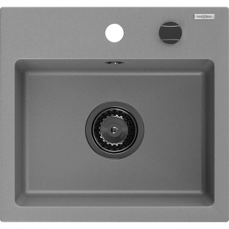 Zlewozmywak wpuszczany Mexen Milo 1-komorowy szary 435x410 mm 6505441000-71-B