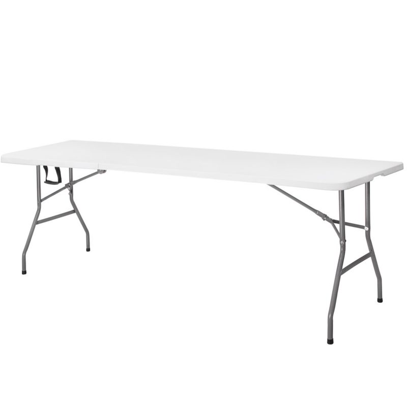 Stół składany cateringowy Springos 240 cm bankietowy stolik ogrodowy, turystyczny walizka biały 1 szt.