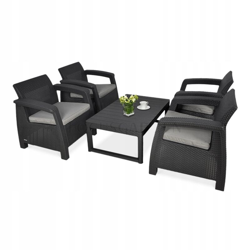 Zestaw Mebli ogrodowych CORFU QUATTRO/LYON Graphite 1 szt.