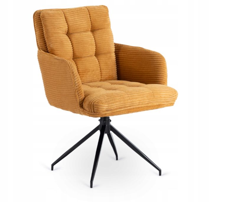Krzesło Mebel Elite AKITA Obrotowe Tapicerowane Kuchenne Do Jadalni Salonu Musztardowy 1 szt