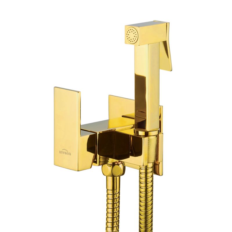 Bateria bidetowa Invena podtynkowa kwadratowa złoty 1 szt.