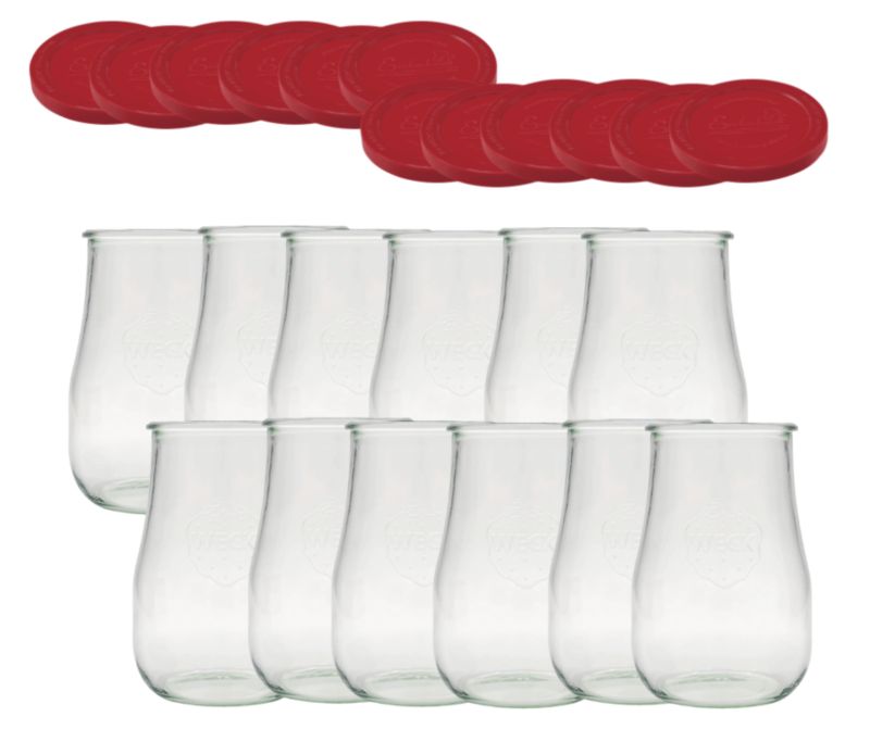 Słoiki MODO24 Weck 1750 ml fi 100 tulip silikonowe wieka 12 kpl.