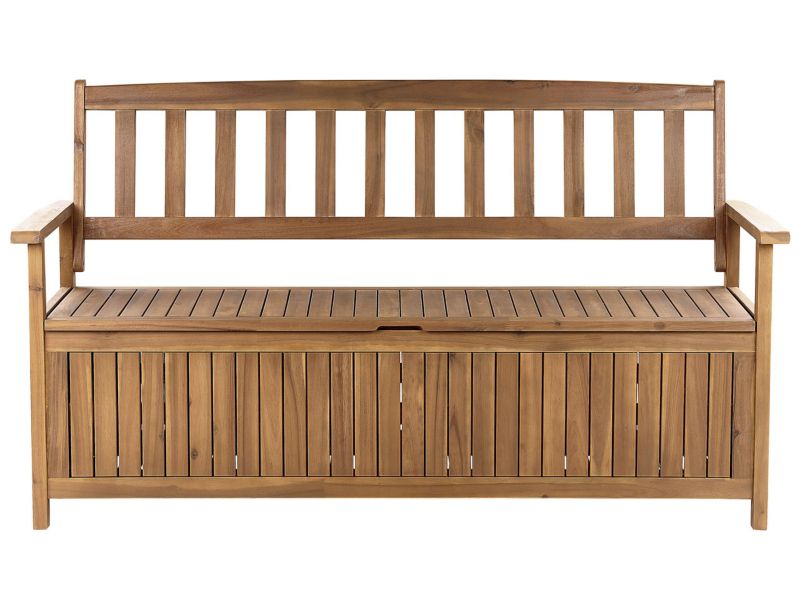 Ławka ogrodowa Sovana Z miejscem do przechowywania Drewno akacjowe Jasne drewno 1 szt.