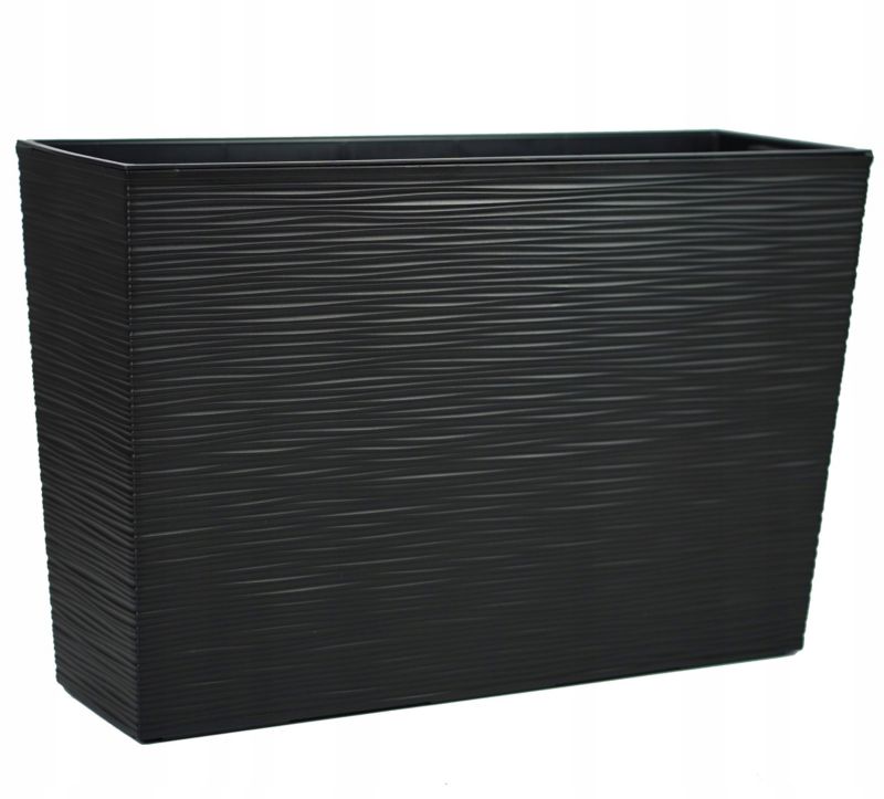 Donica Ogrodowa FEINZ 19X56 Cm Duża Czarna Doniczka Z Wkładem Wysoka Taras 1 szt.