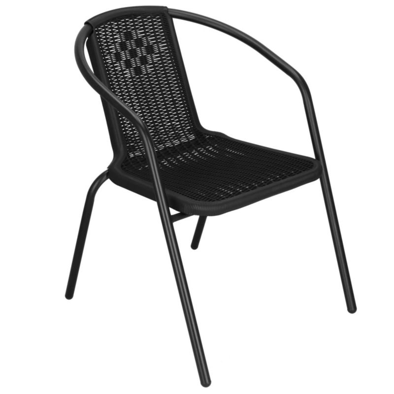Krzesło ogrodowe Springos metalowe na balkon czarne 1 szt.