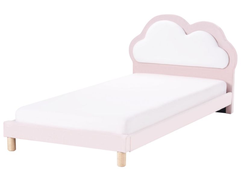 Łóżko Welur Mazou 90 x 200 cm Różowy 1 szt.