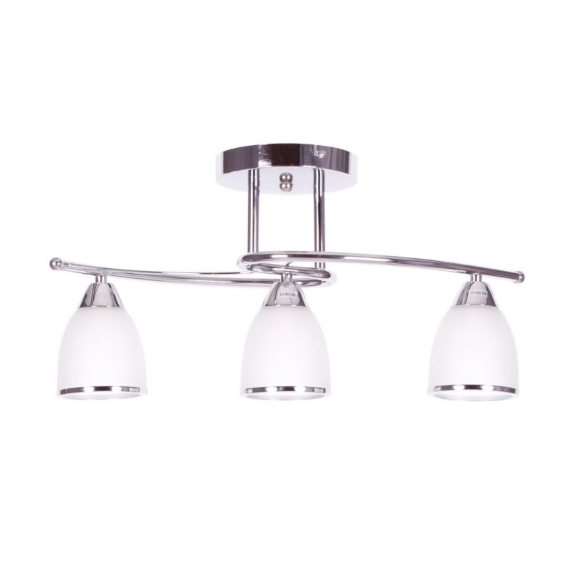Lampa sufitowa Kaja Samira chromowana biała wym: 36 x 50 x 22 cm 3xE14 x 40W 1 szt.
