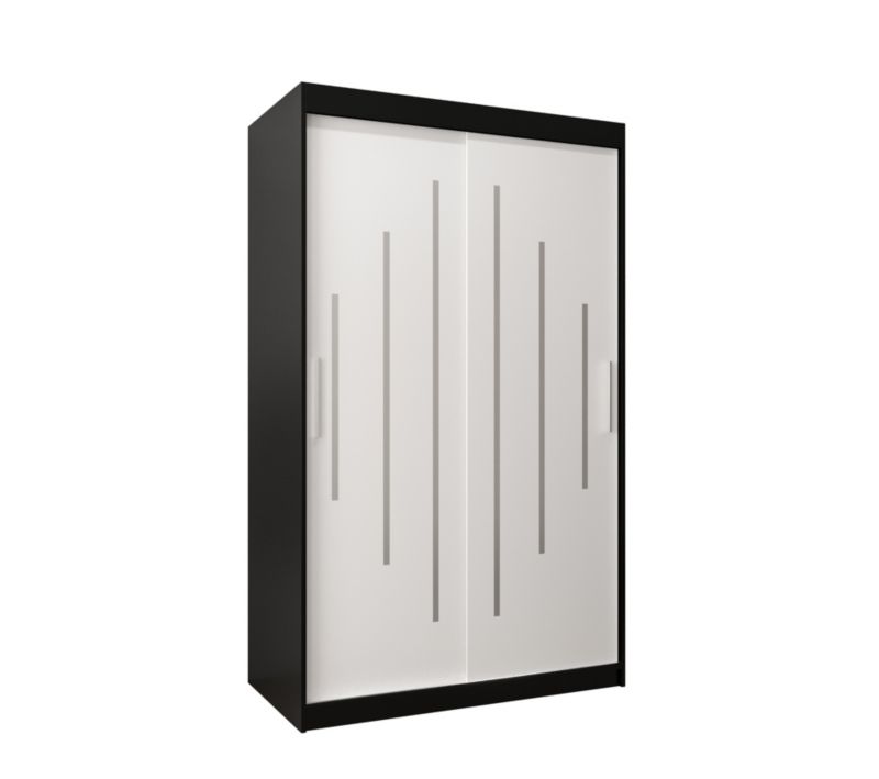 Szafa przesuwna Garderoba Abiks YORK 120 czarny/biały 1 szt.