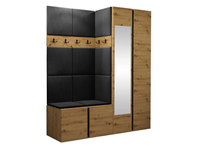 Garderoba MIRJAN 24 Orion XII dąb artisan/czarny + czarny 1 kpl.