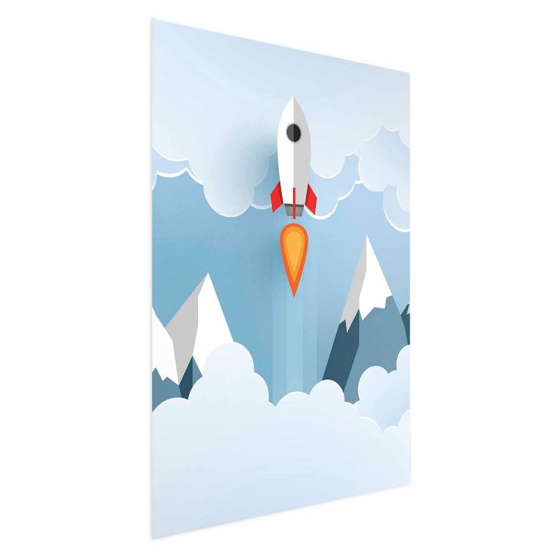 Plakat Artgeist Rakieta w chmurach 40x60 cm bez ramy 1 szt