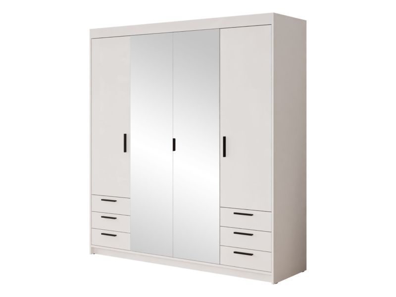 Szafa MIRJAN 24 z lustrem Elena 4D6S biały 1 szt.