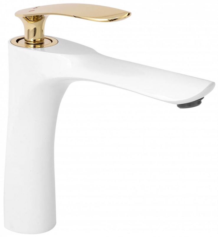 Bateria umywalkowa Rea Orbit biało-złota ceramiczna bez korka 1 szt.