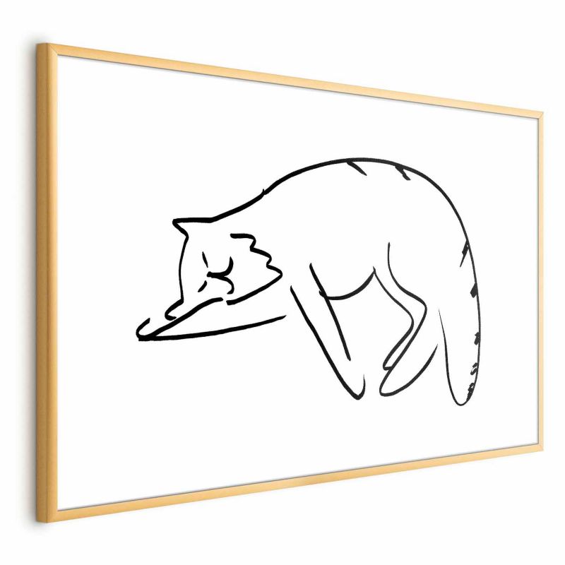 Plakat Artgeist Kocie sny 90x60 cm z ramą złotą 1 szt