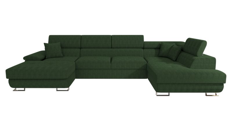 Narożnik z funkcją spania MIRJAN 24 Cotere Bis Sztruks prawy ciemnozielony 1 szt.