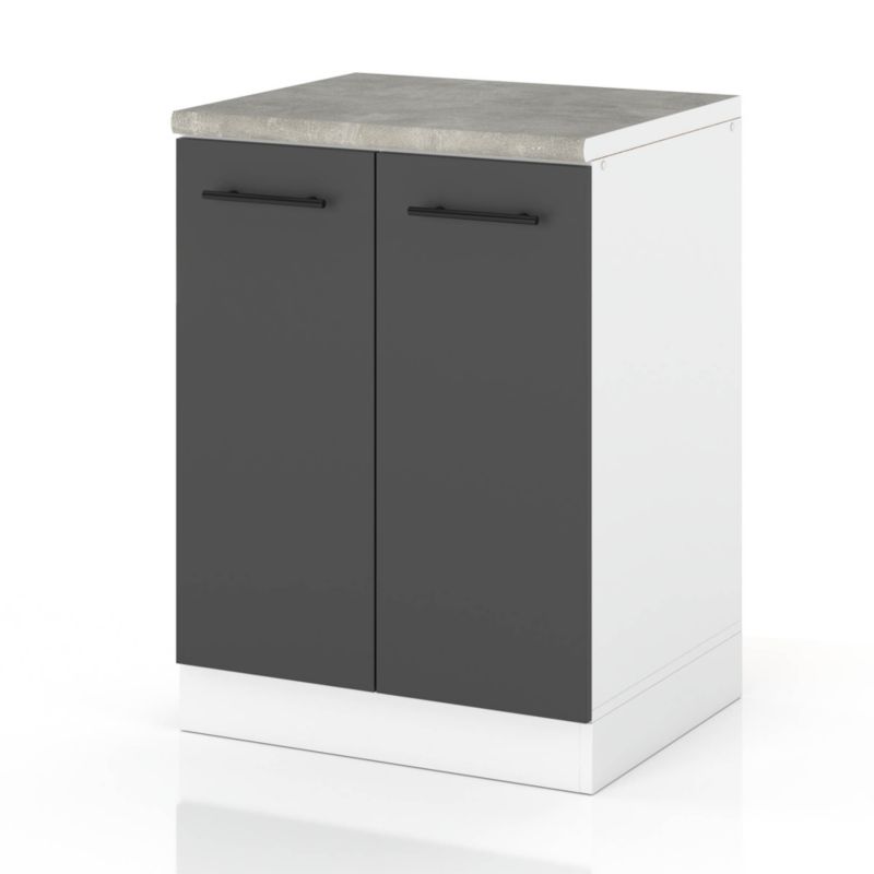 Szafka Kuchenna Hurtownia-Mebli Stojąca D60 sPremium 60cm Biały Mat Szary Mat 60x52x85 cm 1szt.