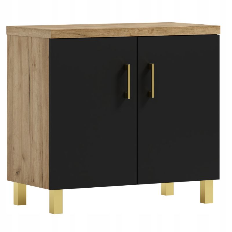 Szafka łazienkowa ADK MEBLE ROCO 60 pod umywalkę dąb /czarny 1 szt.