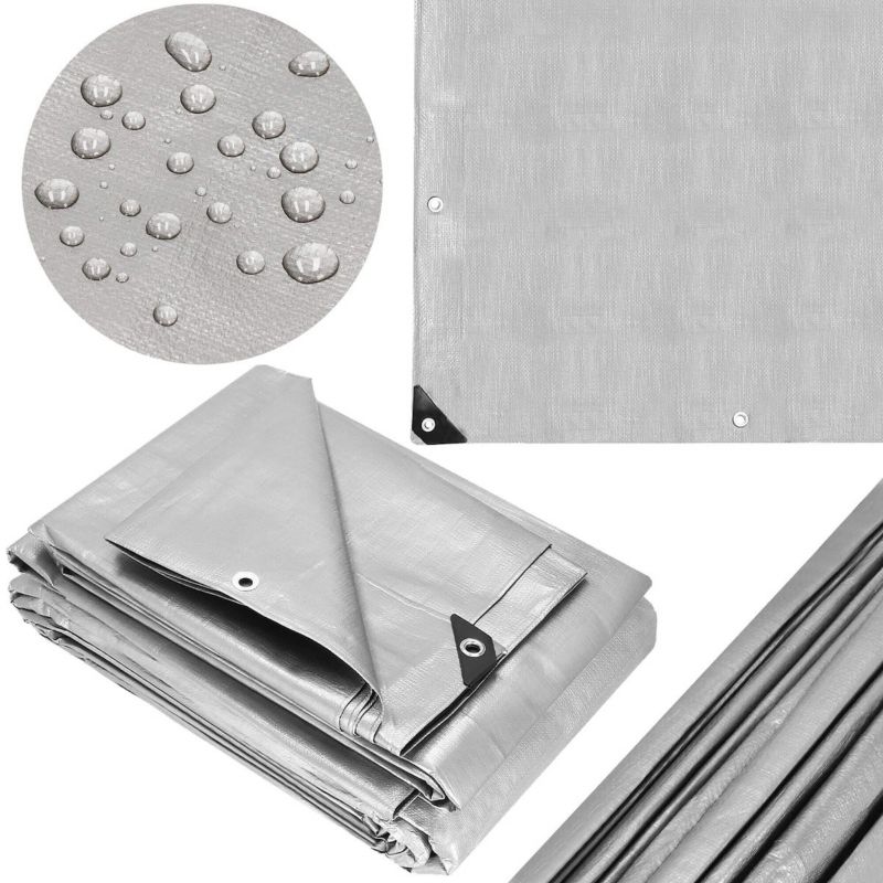 Plandeka ochronna Springos 3x5m 210g/m2 gruba szaro-brązowa 1 szt.