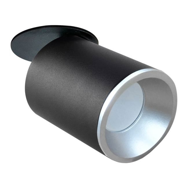 Oczko ruchome podtynkowe Polux Pallas GU10 czarno srebrne