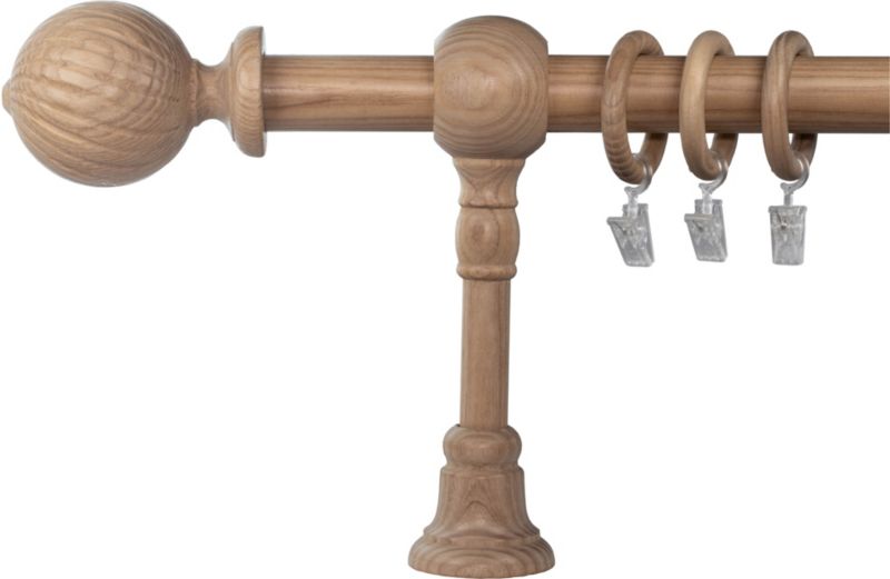 Karnisz pojedynczy drewniany 160 cm lakierowany jesion