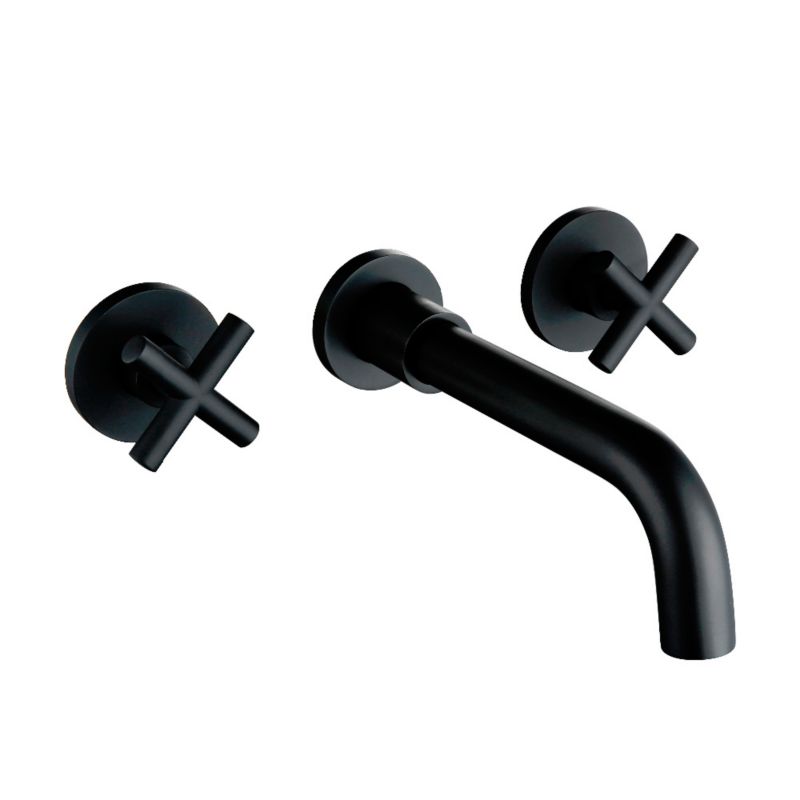 Bateria umywalkowa Lauferi REINA mosiężna ścienna czarna retro 1 szt.