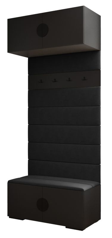 Garderoba wysoka do przedpokoju Abiks INOVA 4 czarny+czarny+man18 1 szt.