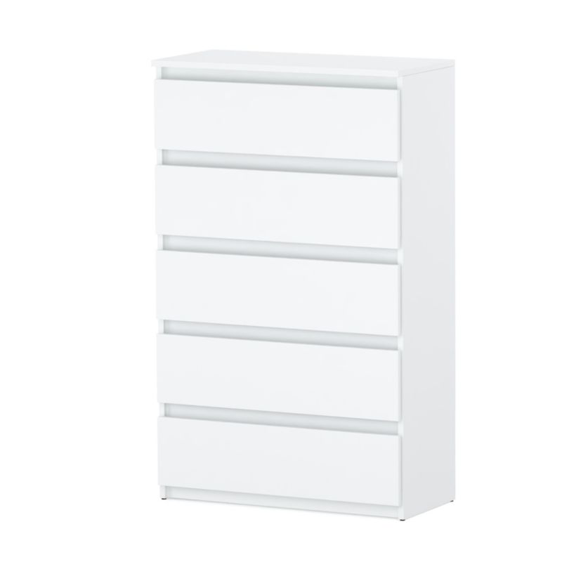 Komoda Hurtownia-Mebli Szuflady 5 HUGO 5 Szuflad 70cm Biały Mat Biały Mat 70x33.5x115 cm 1szt.