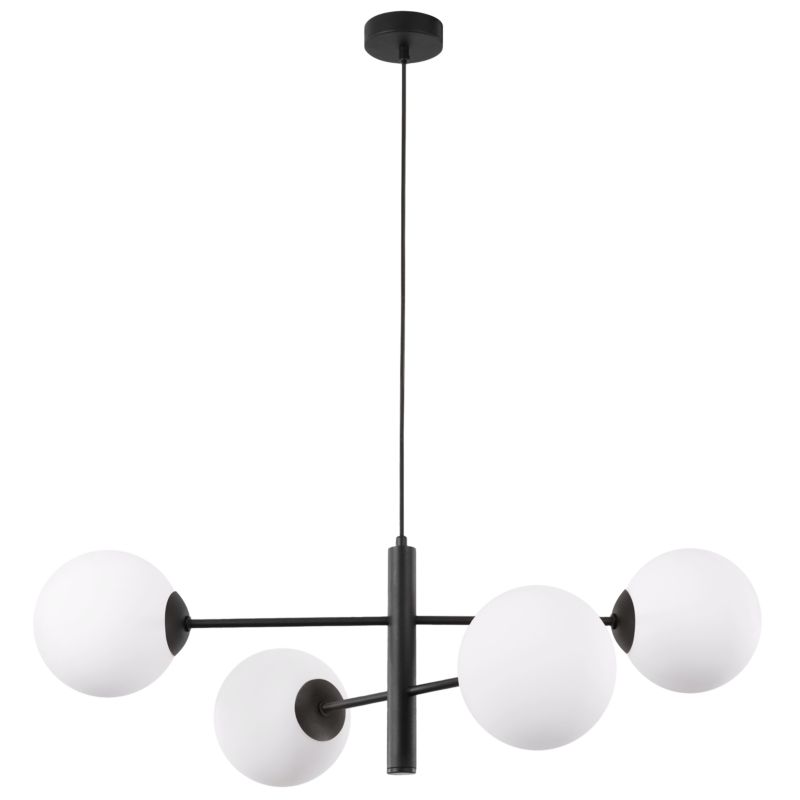Lampa sufitowa wisząca Light Home LH Siena 4x E14 40W czarny klosz biały 1szt.