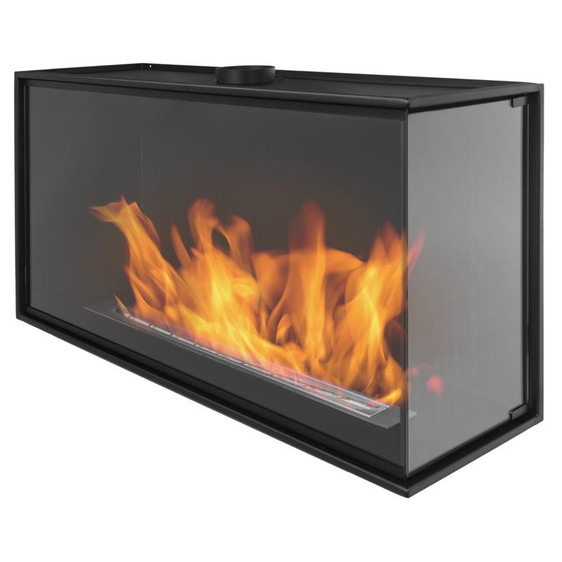 Biokominek Yannkes narożny, prawy 100 cm z pełnymi szybami 1szt.