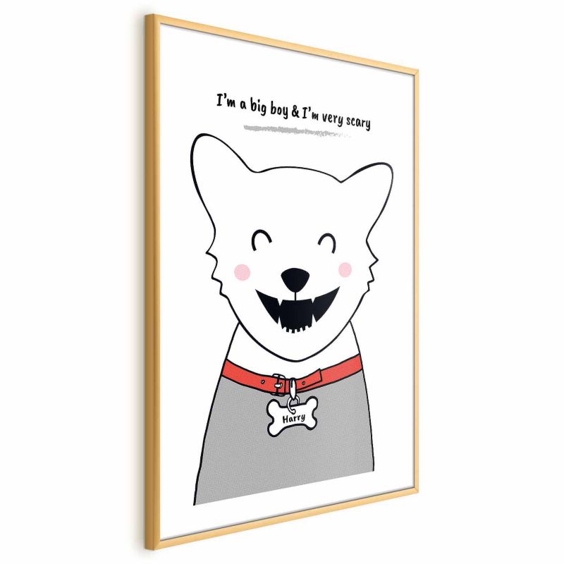 Plakat Artgeist Piesek Harry 29,7x42 cm z ramą złotą 1 szt