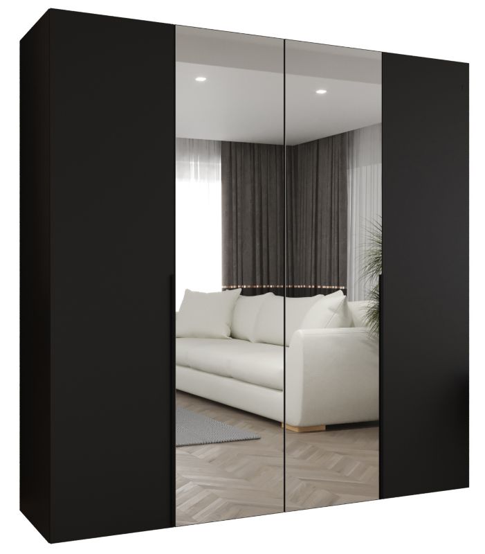 Szafa uchylna otwierana ALICANTE 2 200 wys 202 cm Czarny + Czarny 1 szt