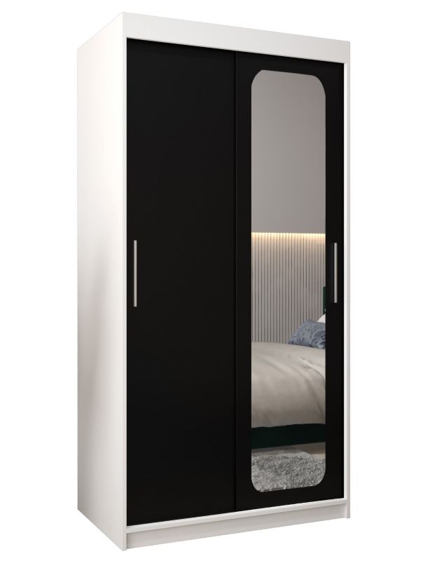 Szafa przesuwna Garderoba Abiks PROMO T2 100 biały/czarny 1 szt.