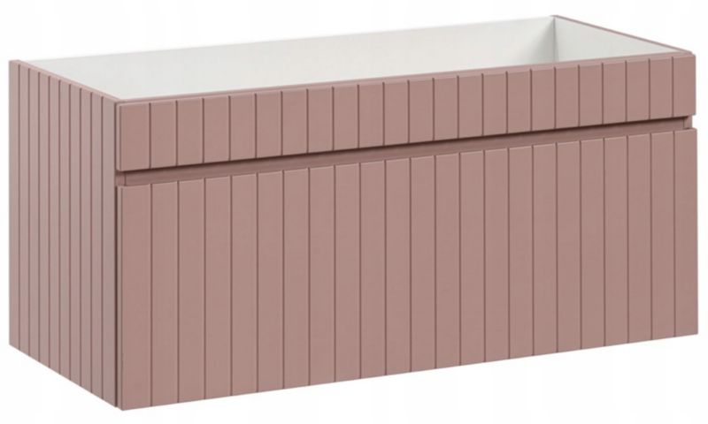 Szafka łazienkowa Furnidea 100 cm wisząca różowa front ryflowany Iconic 1 szt.