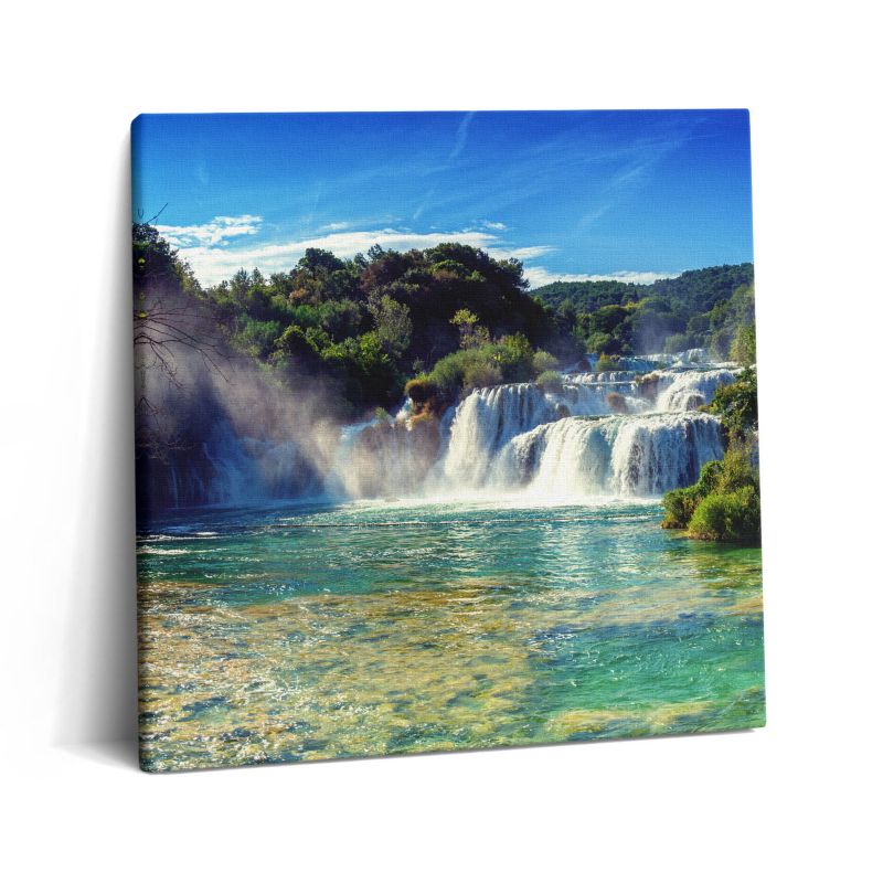 Obraz na płótnie Wallfluent 60x60 cm Pejzaż lasów i wodospadu 1 szt.